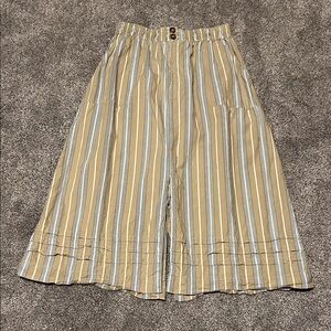 Damson madder Striped Tan and White Women's Skirt